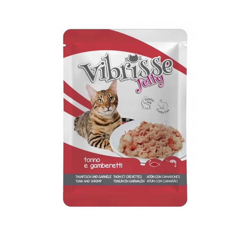 Vibrisse желе для кошек - тунец и креветки 70г