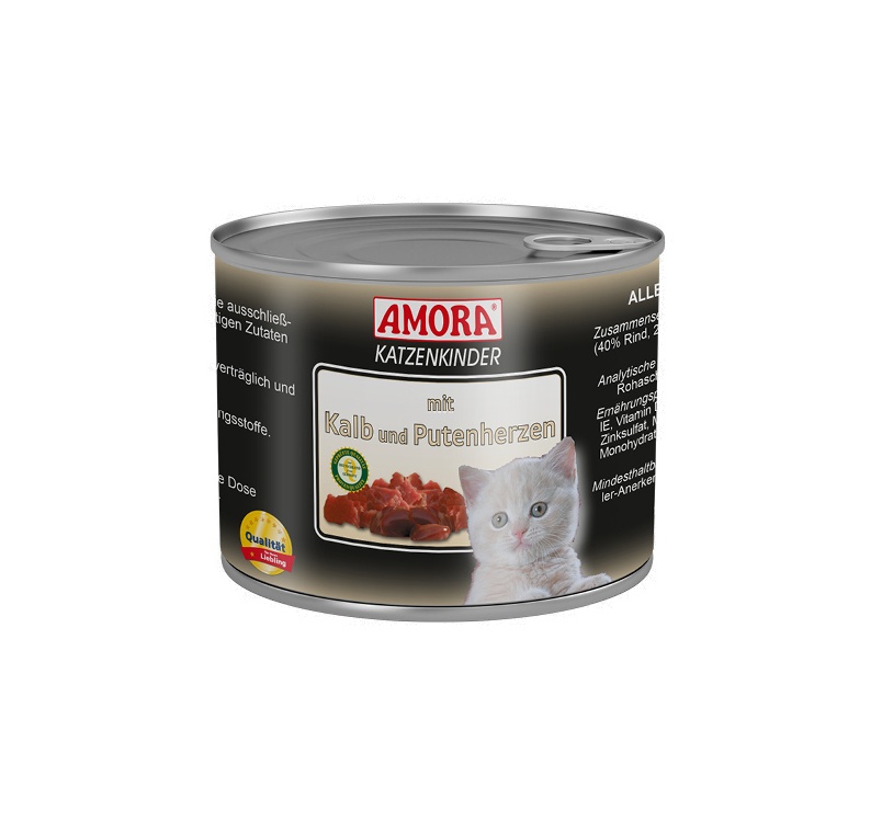 Amora Canned Kitten Food (Beef, Calf & Turkey Hearts) 200g