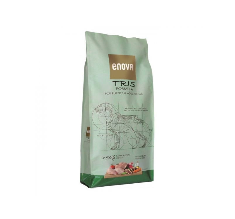 ENOVA Tris Grain Free Dog Food with Rabbit, Pig & Duck 12kg