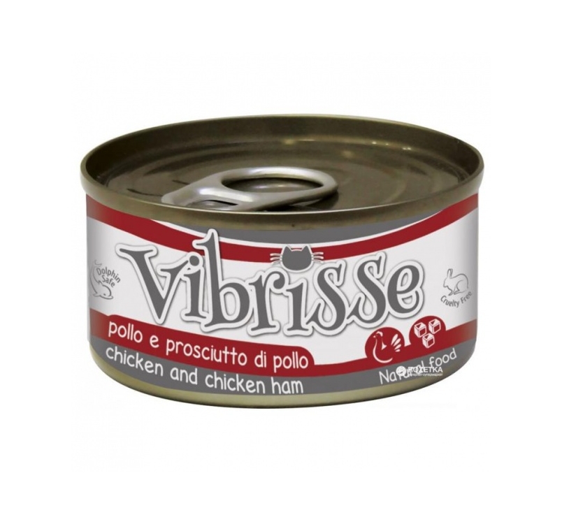 Vibrisse Canned Cat Food Chicken & Chicken Ham 70g
