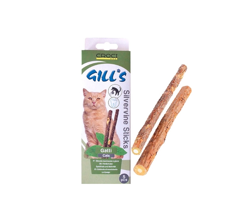 Gill'sЖевательные палочки  для кошек Silvervine 5шт