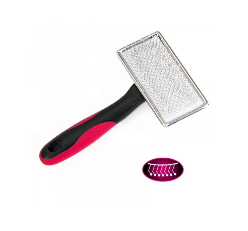 Slicker Brush Vanity Medium (Stainless Steel) 9x4,3cm