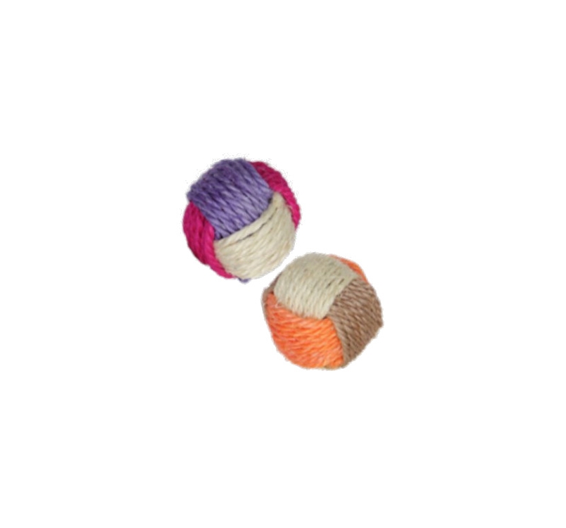 Jute Play Ball for Cats with Rattle 6cm
