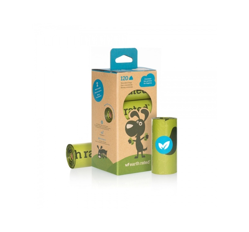 Earth Rated Unscented 100% Leak proof  Poop Bags 120pcs
