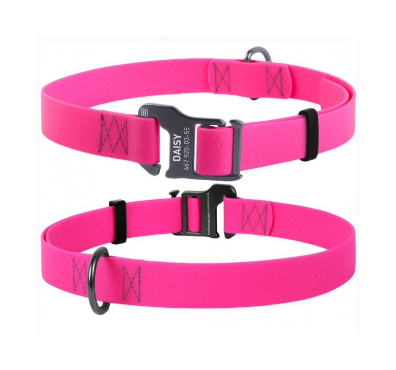Waudog Waterproof Dog Collar Pink 25mm x 35-70cm