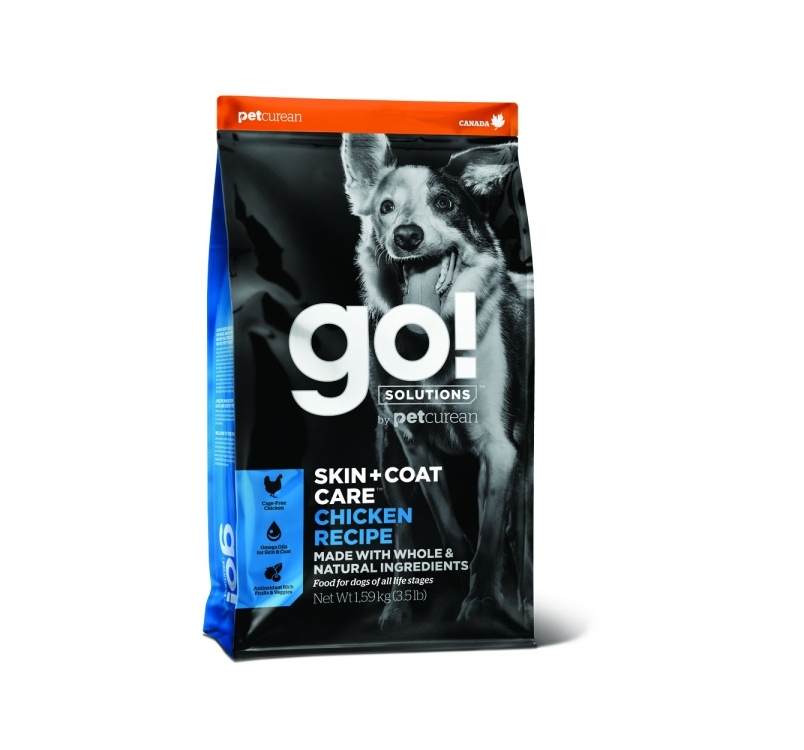 GO! Skin + Coat Корм с цельной курицей для собак всех возрастов 1,6кг (Best Before 08/04/2023)
