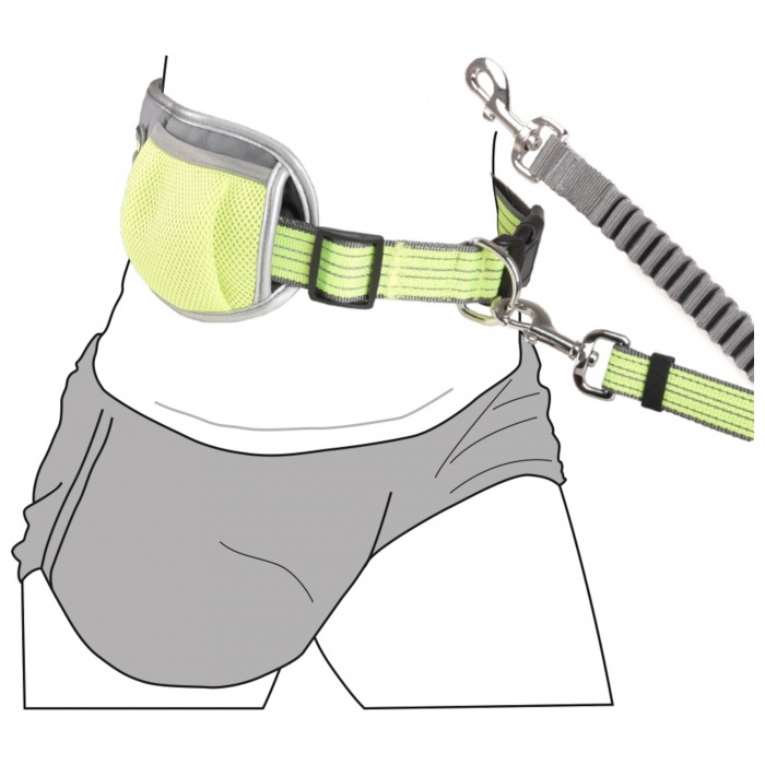 Jogging Wait Belt + Leash Rono Yellow 155-250cm / 79,5-140cm
