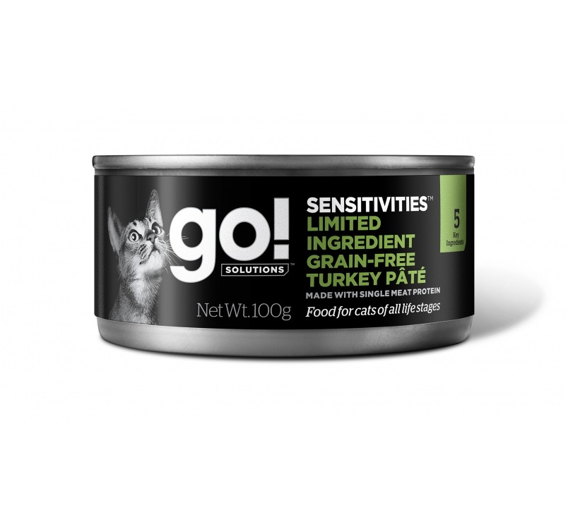 GO! Sensitivities консервы беззерновые с индейкой для кошек, паштет 100г