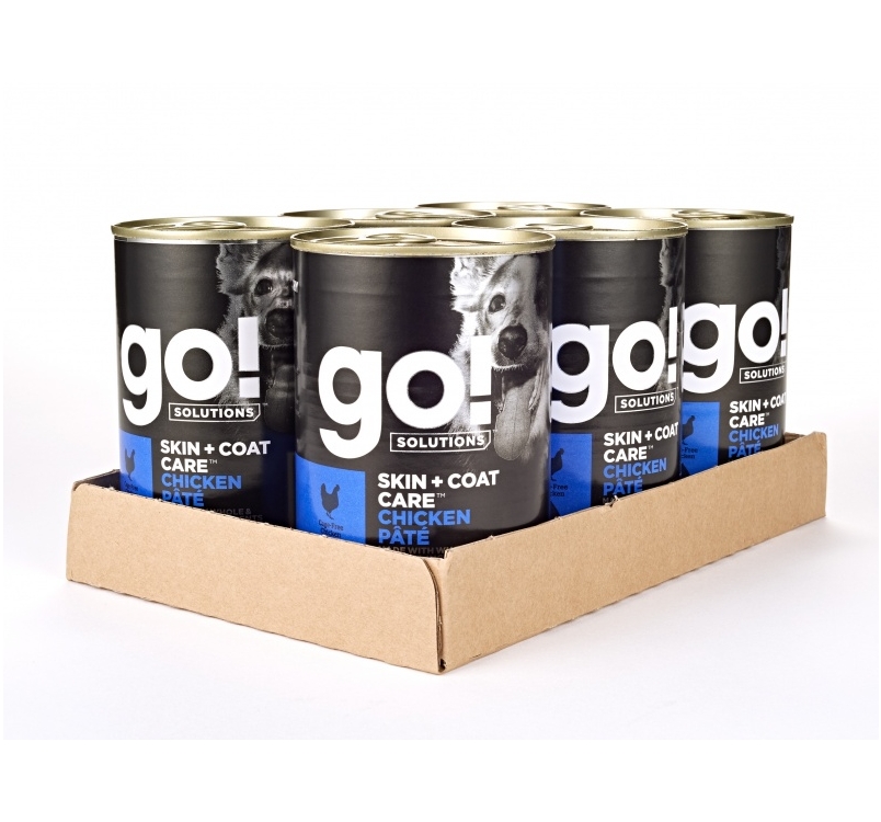 6x GO! Skin + Coat Chicken Pate for Dogs 400g
