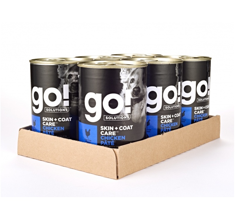 6x GO! Skin + Coat Chicken Pate for Dogs 400g