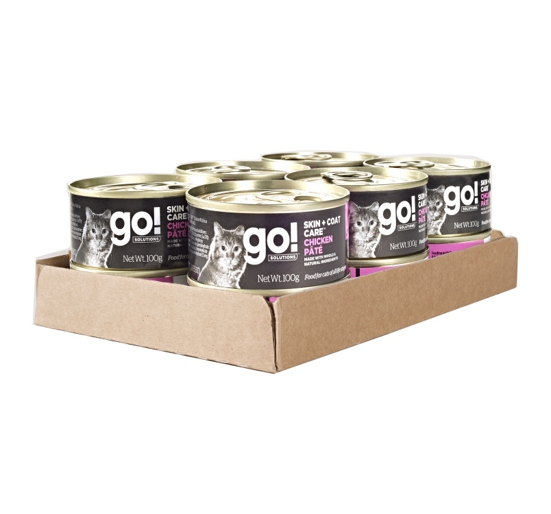 12x Go! Skin + Coat Pate for Cats with Chicken 100g