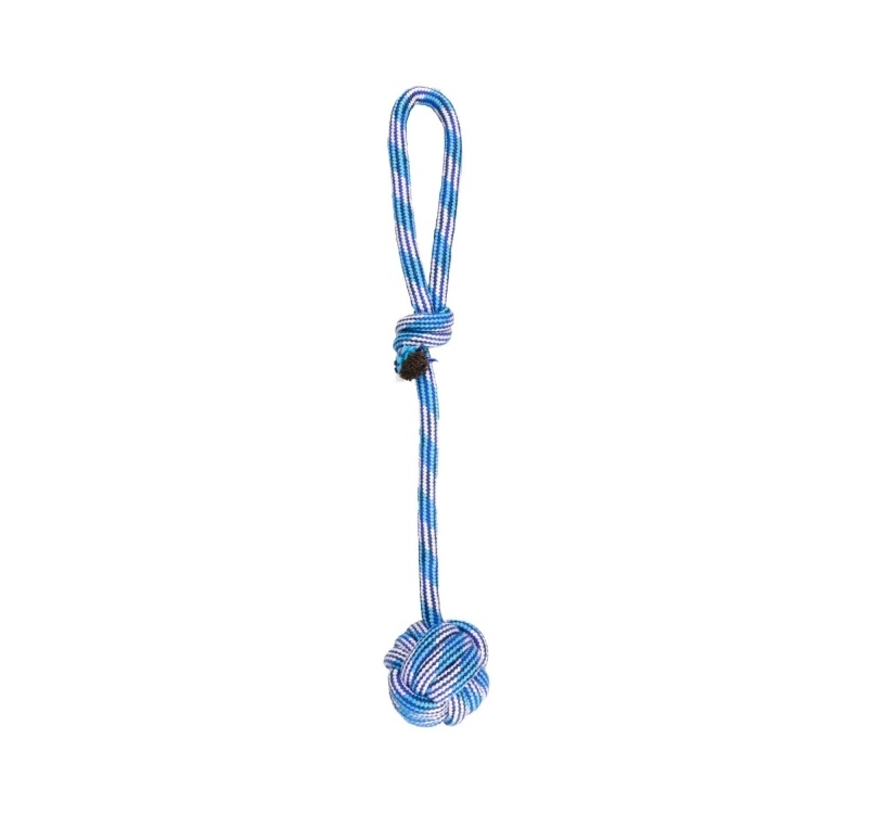 Dog Toy Cotton Ball Blue/White 6,5cm/40cm