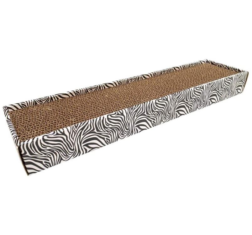 Когтеточка из картона для кошки Zebra 48x12,5x5см