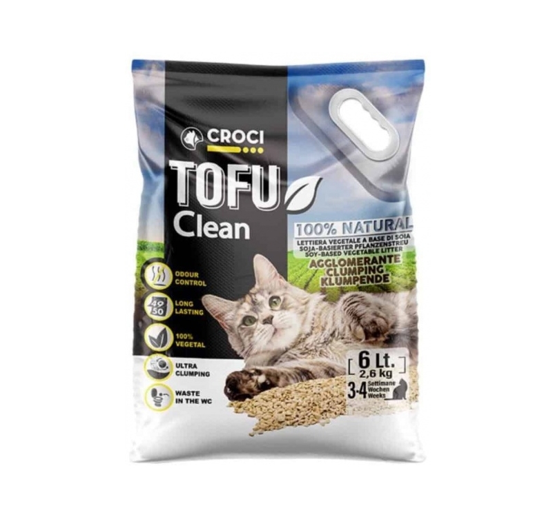 Наполнитель для кошек Tofu Clean 6л / 2,6кг