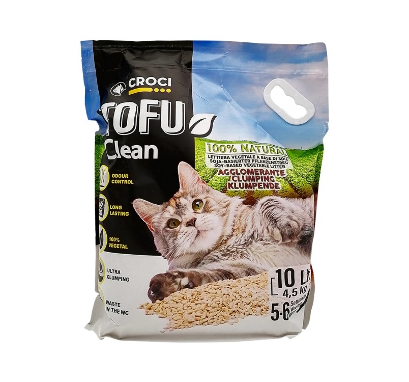 Наполнитель для кошек Tofu Clean 10л / 4,5кг