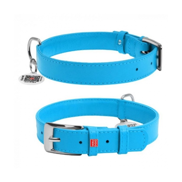 WAUDOG Glamour odinis antkaklis, mėlynas, 25 mm x 38–49 cm