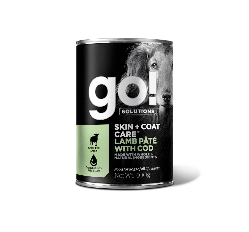 GO! Skin + Coat консервы с баранины и треской для собак 400г