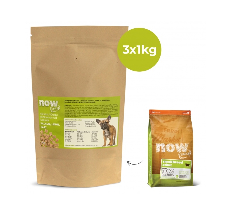 Now Fresh Grainfree for Small Breed Adult Dog 3x1kg