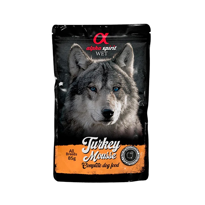 Alpha Spirit Pouch Pate for Dogs with Turkey 300g