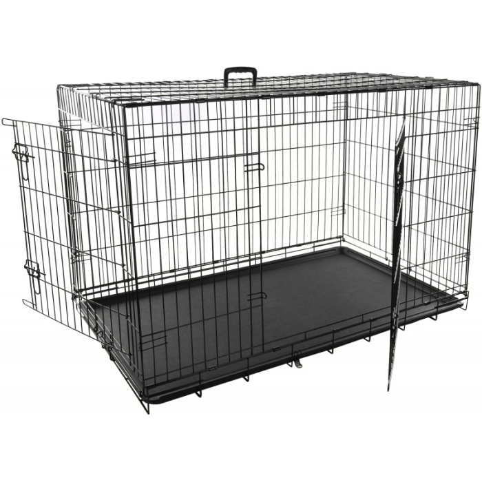 Wire Dog Cage Black 76x120x82cm XXL