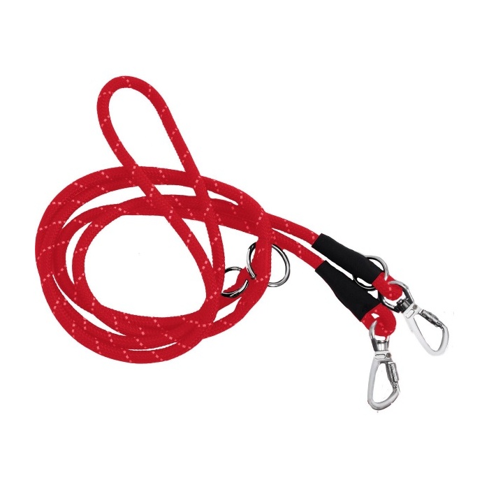 Bobby Leash Red, 3 Positions (up to 30kg) 0,8x190cm