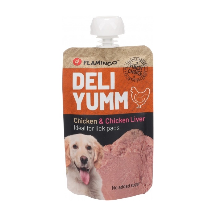 Flamingo Лакомство для собак - паста Deli Yumm с курицей и печенью 90г