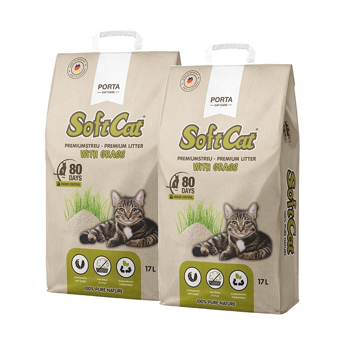 Комкующийся песок для кошек "SoftCat" 17л x 2