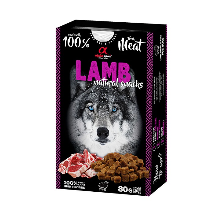 Alpha Spirit Natural Snack – Лакомства для собак с ягненком 80 г