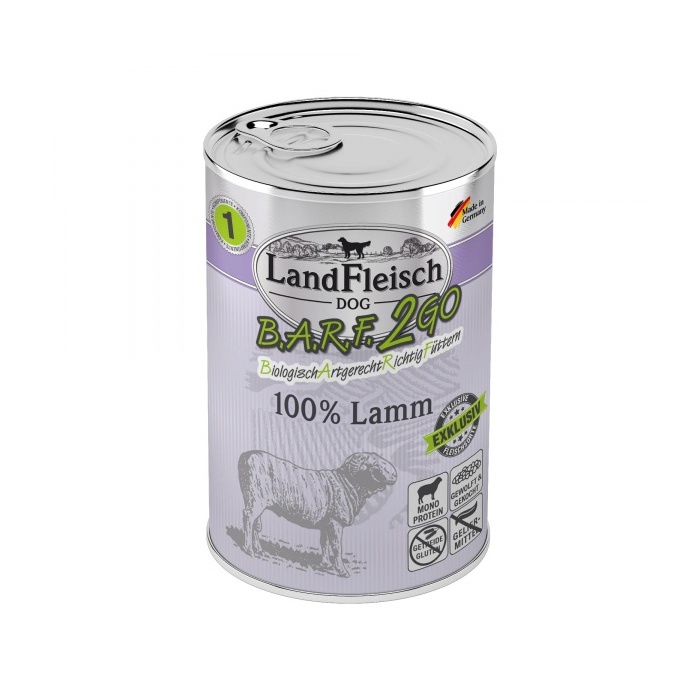 Landfleisch BARF2GO Canned Dog Food with Lamb 400g