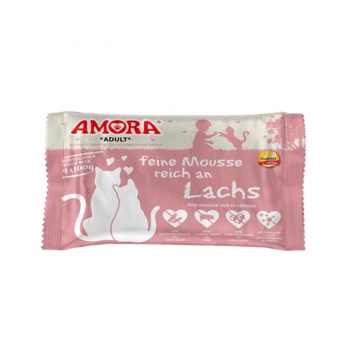 Amora Feine Mousse – паштет с лососем для кошек 4×100 г
