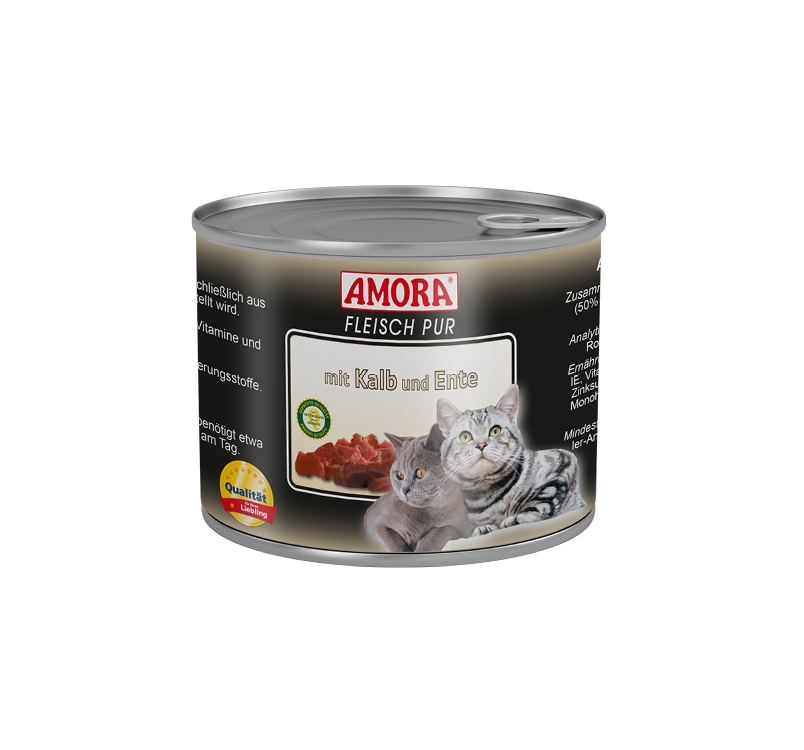 Amora Консервы для кошек - теленок и утка 200г