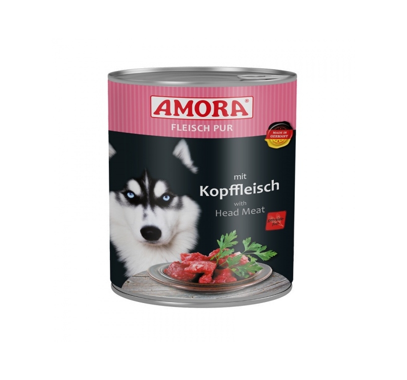 Amora консервы для собак - говядина и мясо головы  800г 