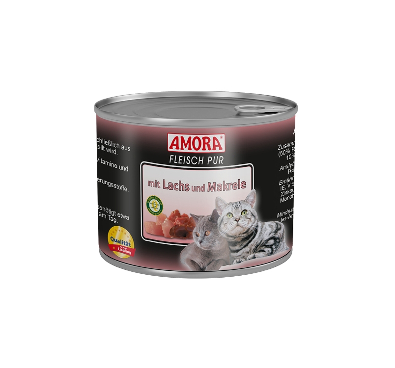 Amora Консервы для кошек - лосось и макрель 200г