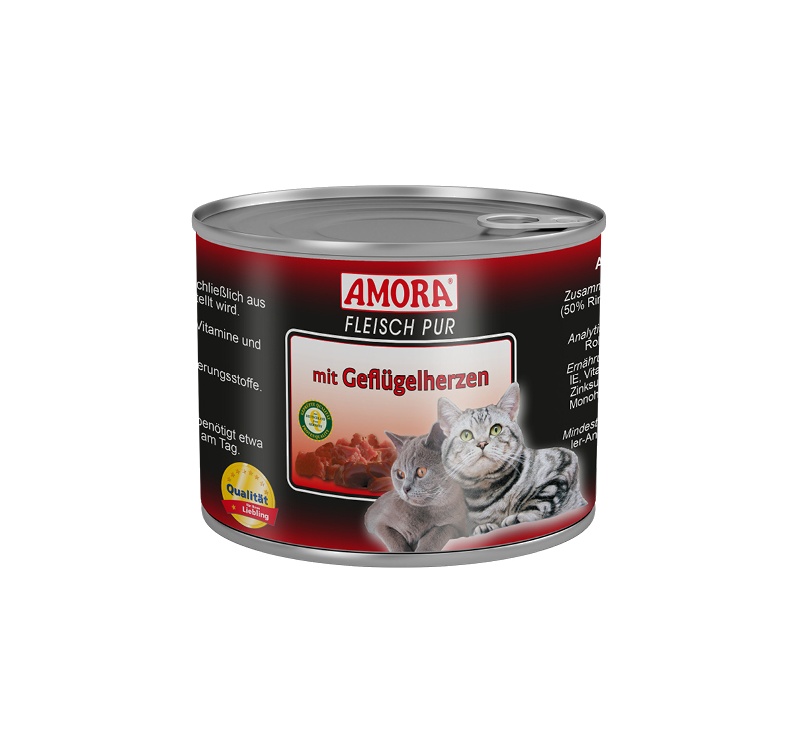 Amora Canned Cat Food (Beef & Bird Heart) 200g