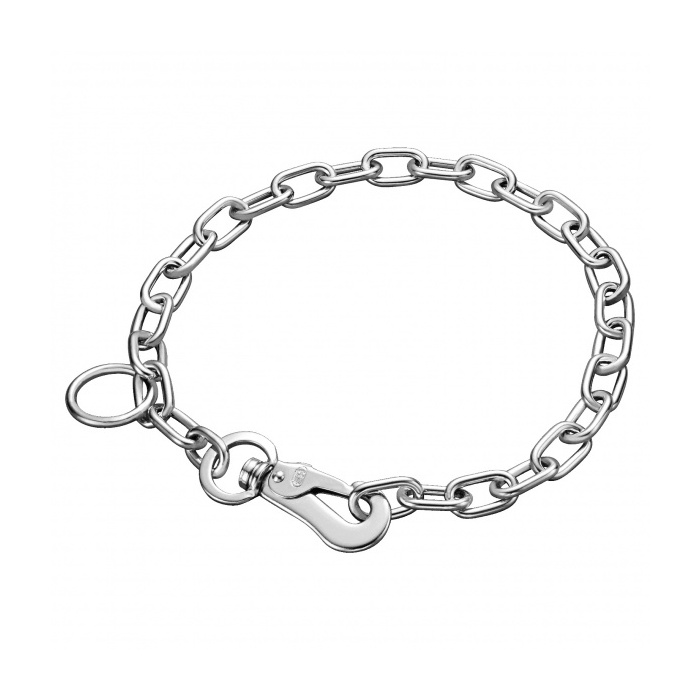 HS Sprenger Chain Collar with Adjustable Hook, Chromed Steel (Medium Links) 3mm x 55cm