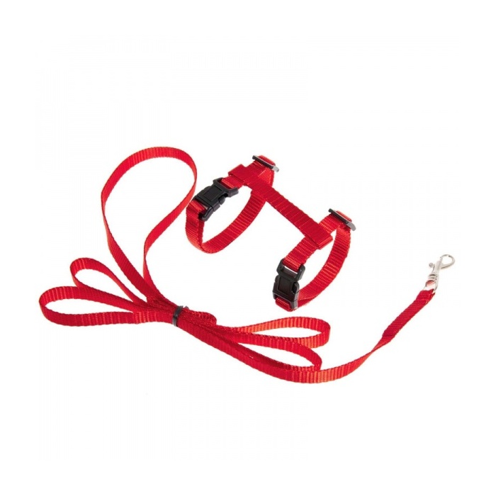 Flamingo Cat Harness Red with Leash 110cm