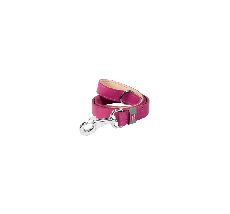 Waudog Classic Leash from Natural Leather Pink 122cm