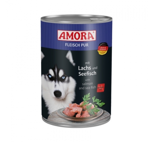 Amora консервы для собак - c лососем и озерной рыбой 400г 