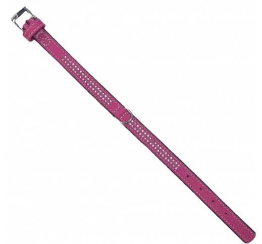 Flamingo Leather Collar Vintage Pink 35cm x 17mm