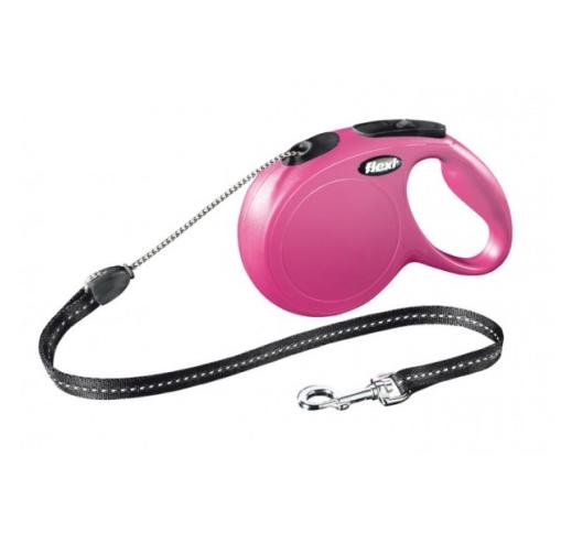 Flexi New Classic M Pink Cord 8m up to 20kg