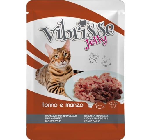 Vibrisse желе для кошек - Тунец и говядина 70г