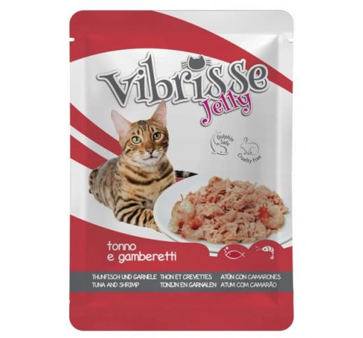 Vibrisse желе для кошек - тунец и креветки 70г