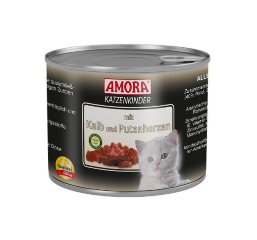 Amora Canned Kitten Food (Calf & Turkey Hearts) 200g