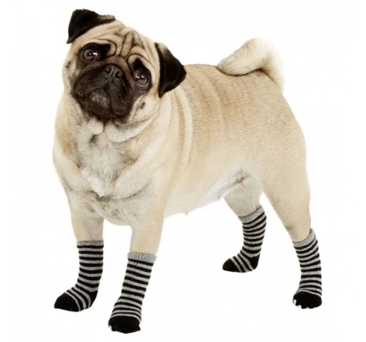 Dog Socks Black/Grey L 4pcs 59x50mm