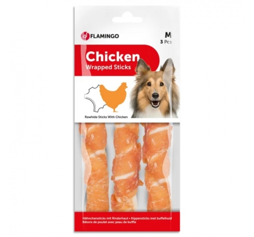Rawhide with Chicken 3pcs 17cm