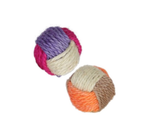 Jute Play Ball for Cats with Rattle 6cm