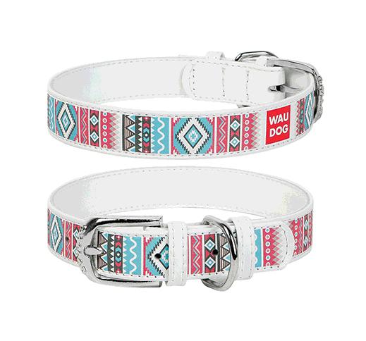 WAUDOG Collar "Ethno"  25mm x 36-49cm White