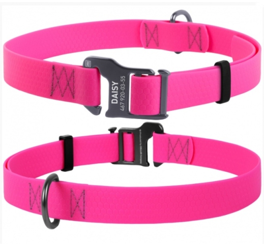 Waudog Waterproof Dog Collar Pink 25mm x 35-70cm