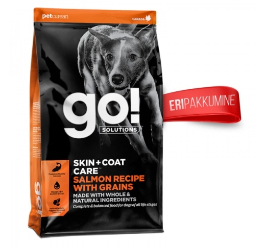 GO! Skin + Coat корм с лососем для собак всех возрастов 1.6кг (Best before 03/02/2023)
