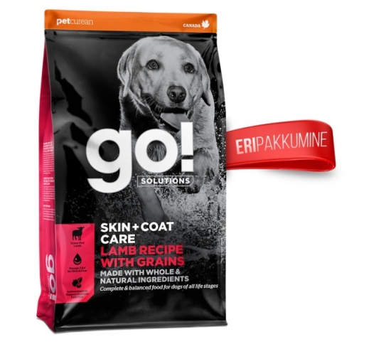 GO! Skin + Coat Lambaga Kuivtoit Koerale & Kutsikale 1,6kg (Parim enne 10/02/2023)
